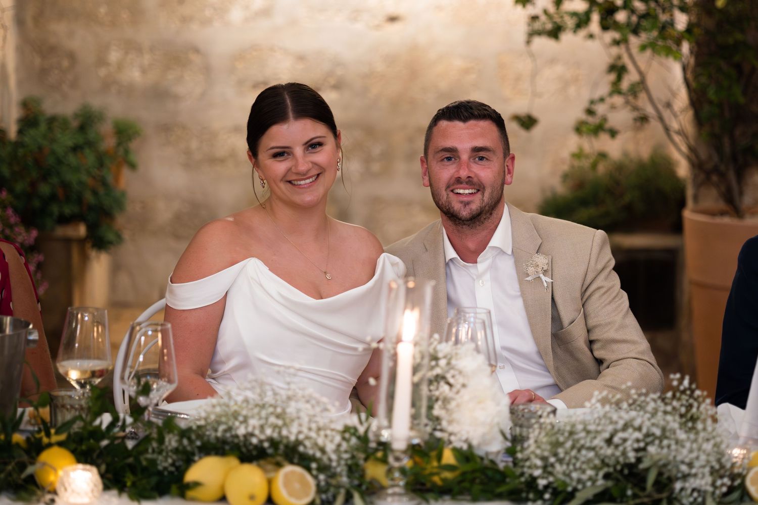 Bride and Groom at the head table