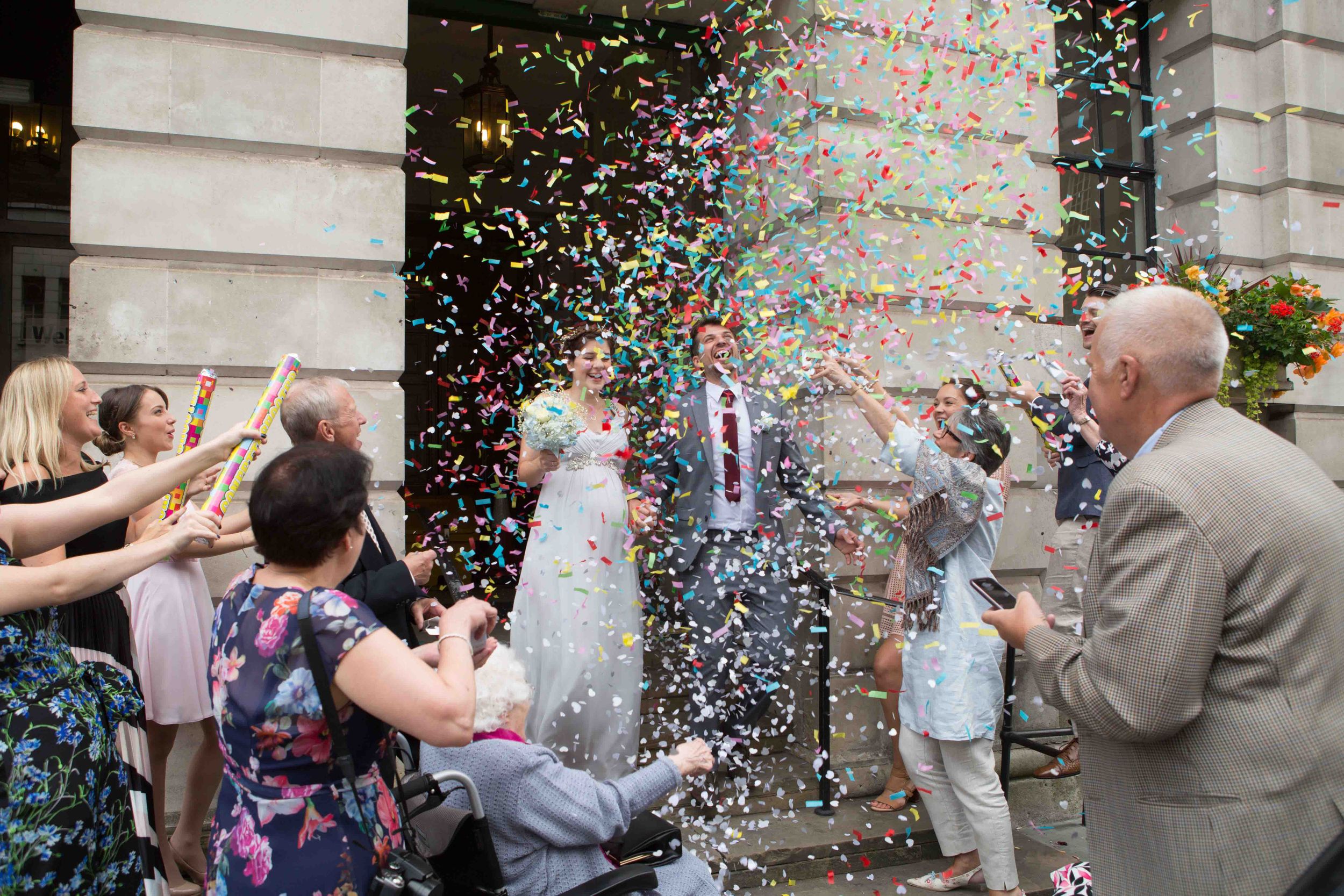 Camden Town Hall Wedding Confetti Photo