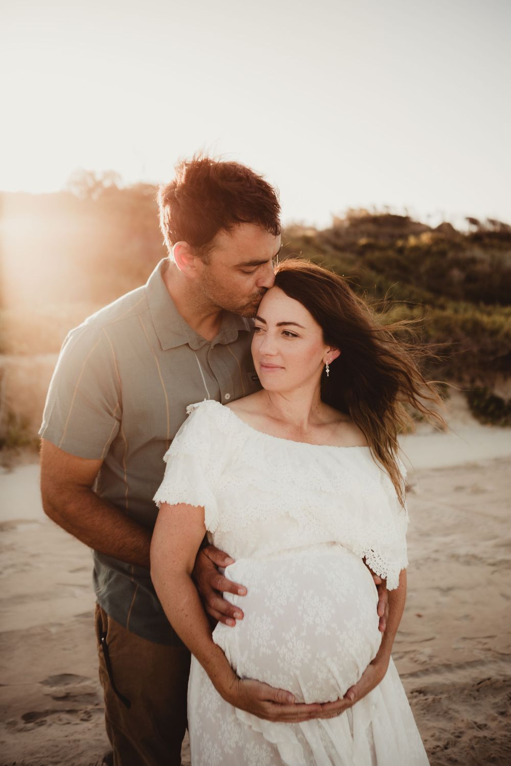 Family Maternity golden hour beach session photography client wardrobe couples photo session photographer mid north coast old bar cundletown