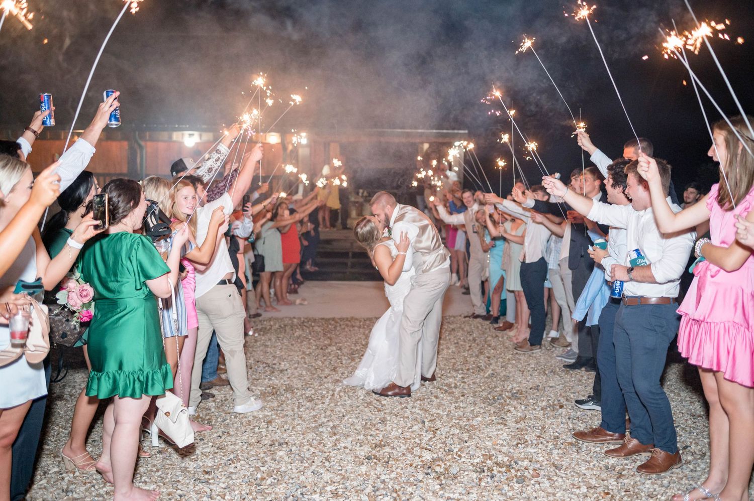 bride and groom exit