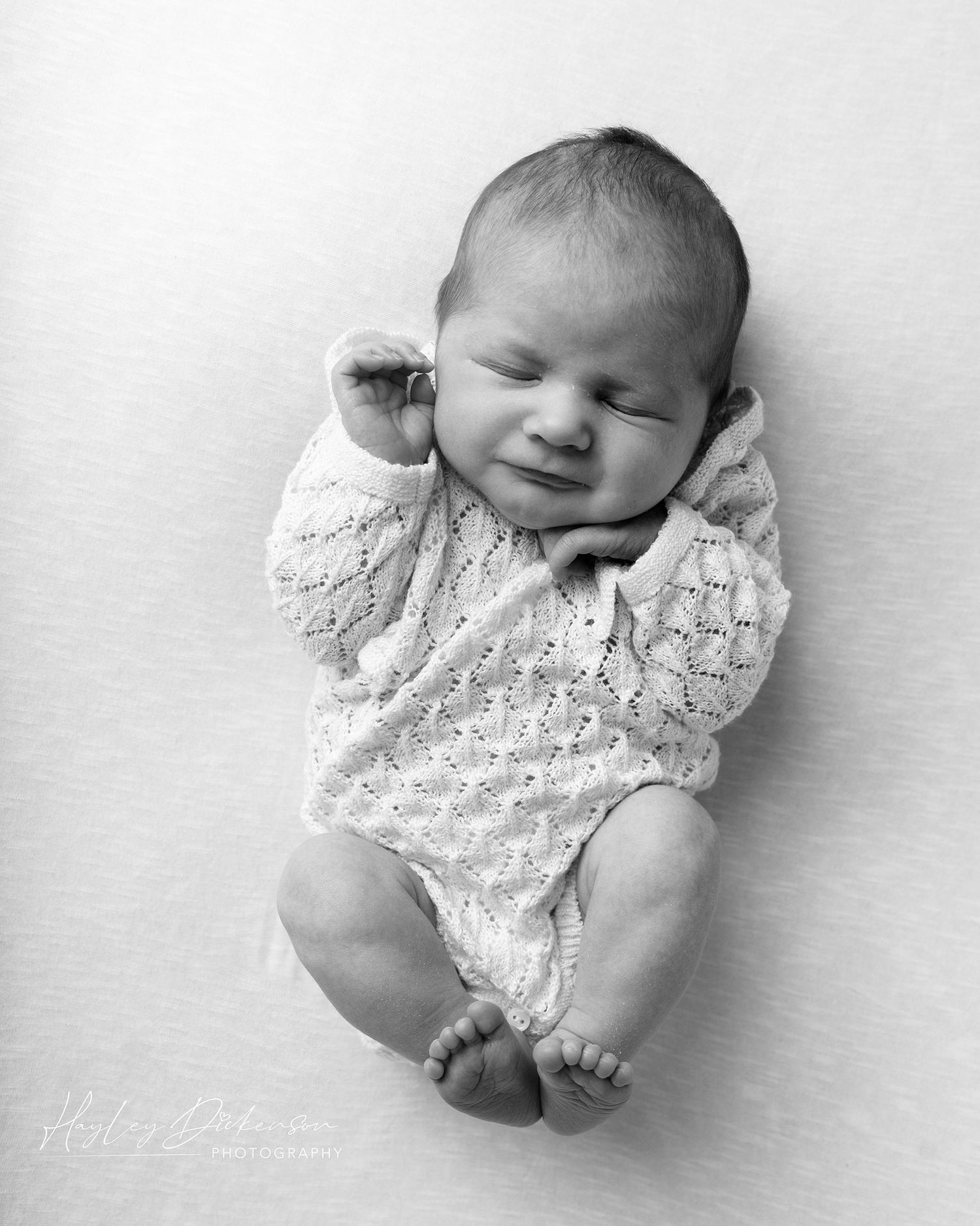 Hayley Dickenson Photography Studio - newborn baby stretching