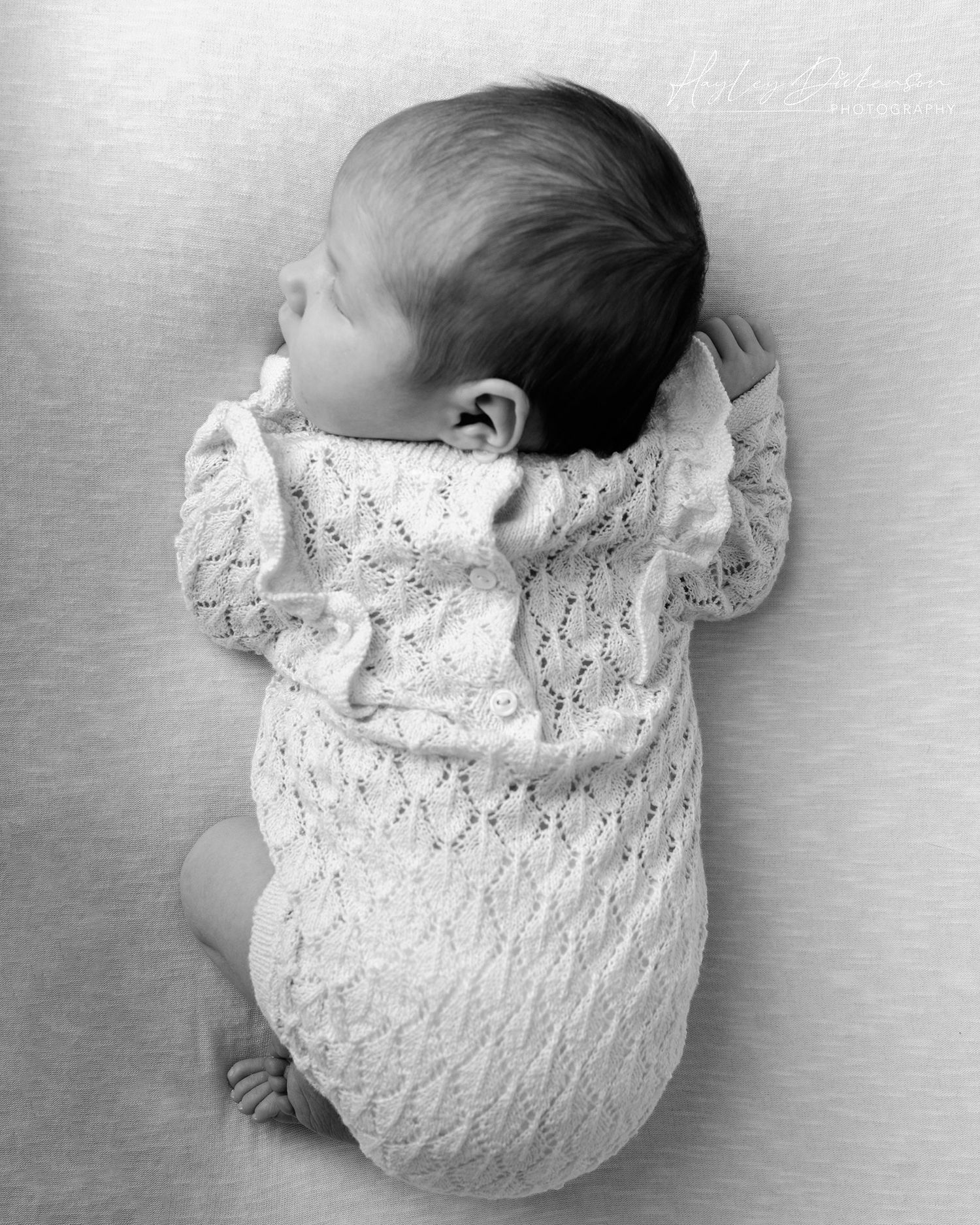 Hayley Dickenson Photography Studio - newborn baby on her front sleeping