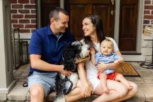 porch photo, benedoodle, dog photographer, puppy photo