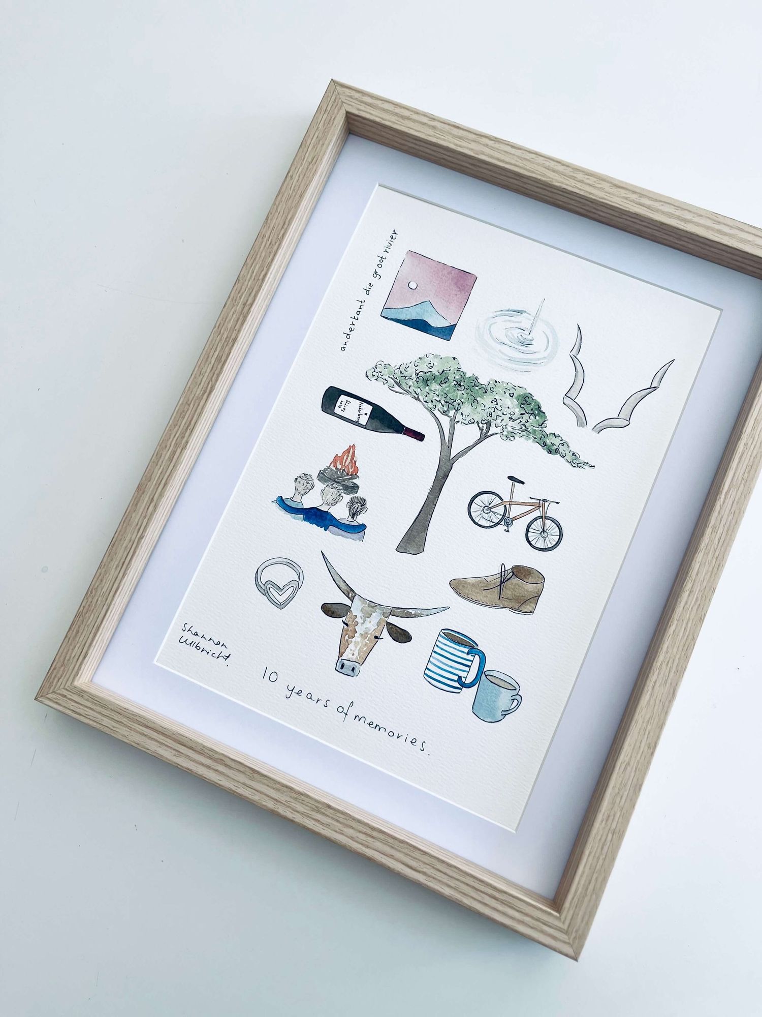 Hand painted illustration of a few favourite cherished items by Shannon Ullbricht Ilustration.