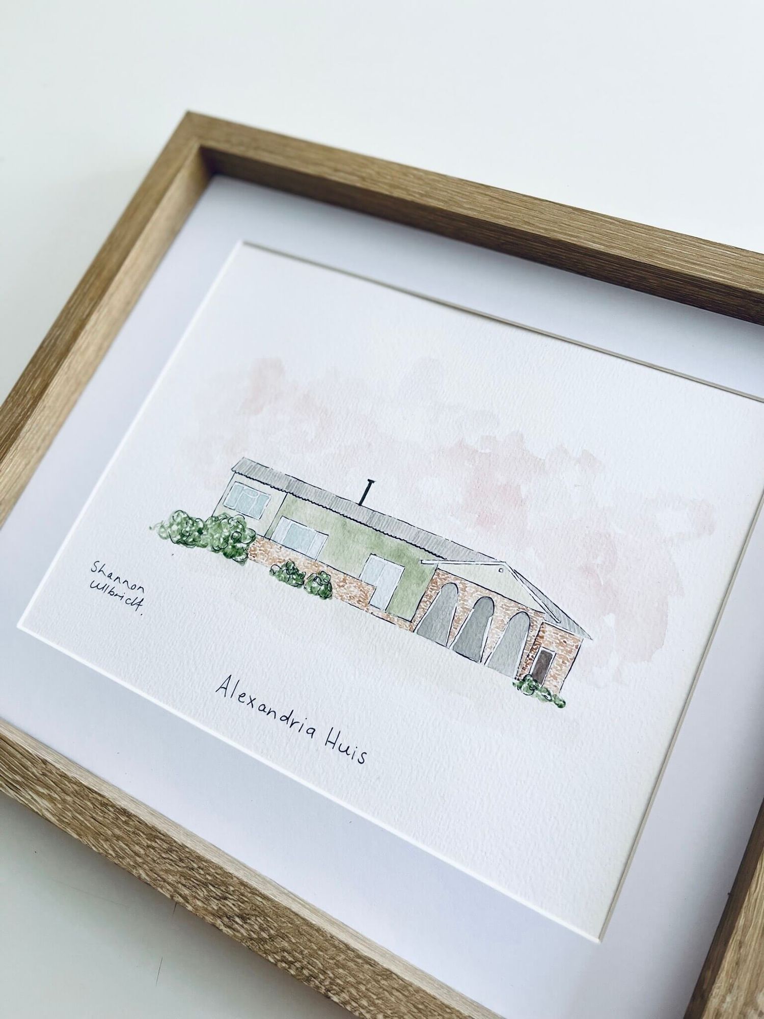 Hand painted illustration of a family's home