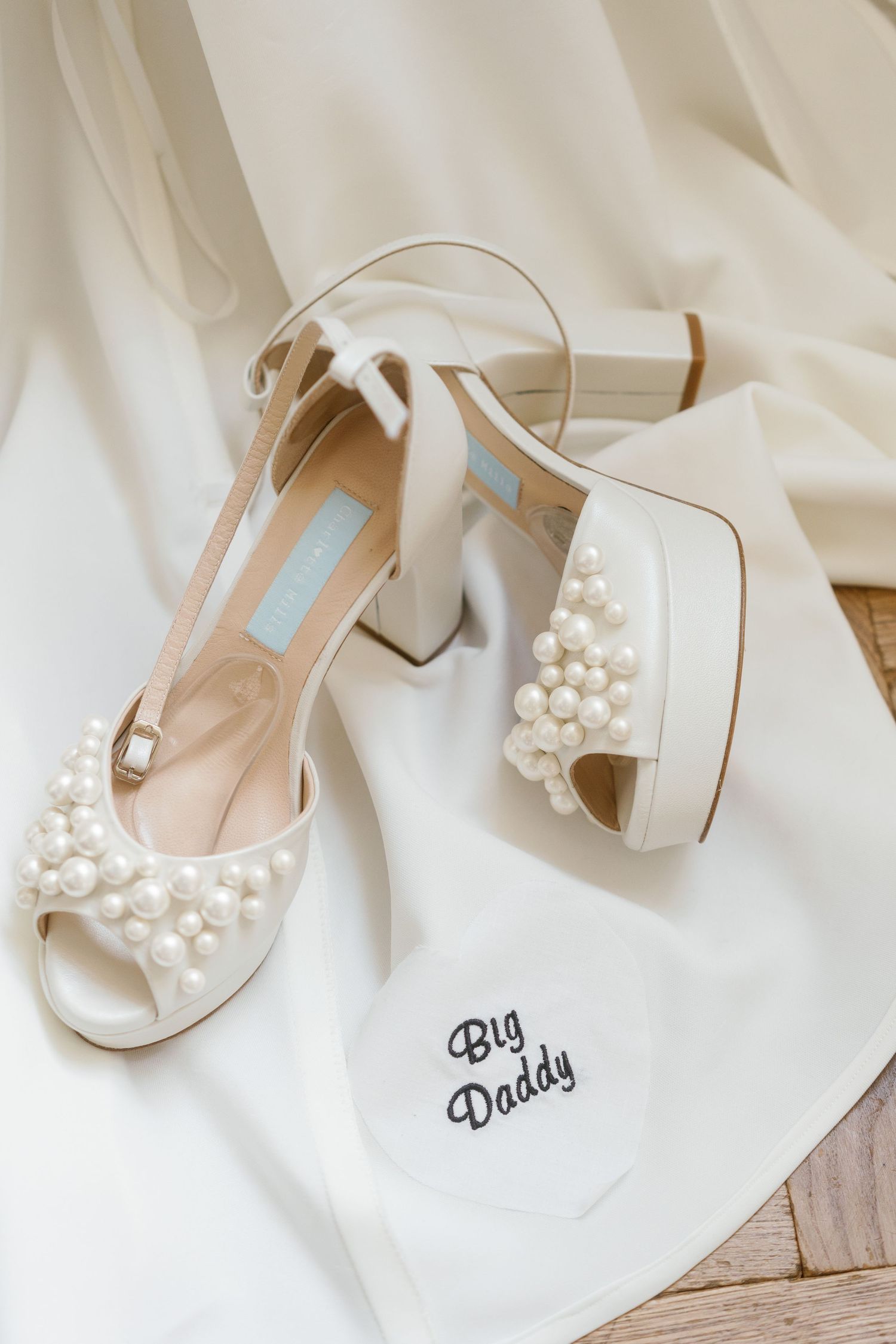 Bridal shoes at the Grove Hotel in Watford