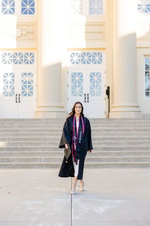 College graduate cap and gown senior session at Chapman University
