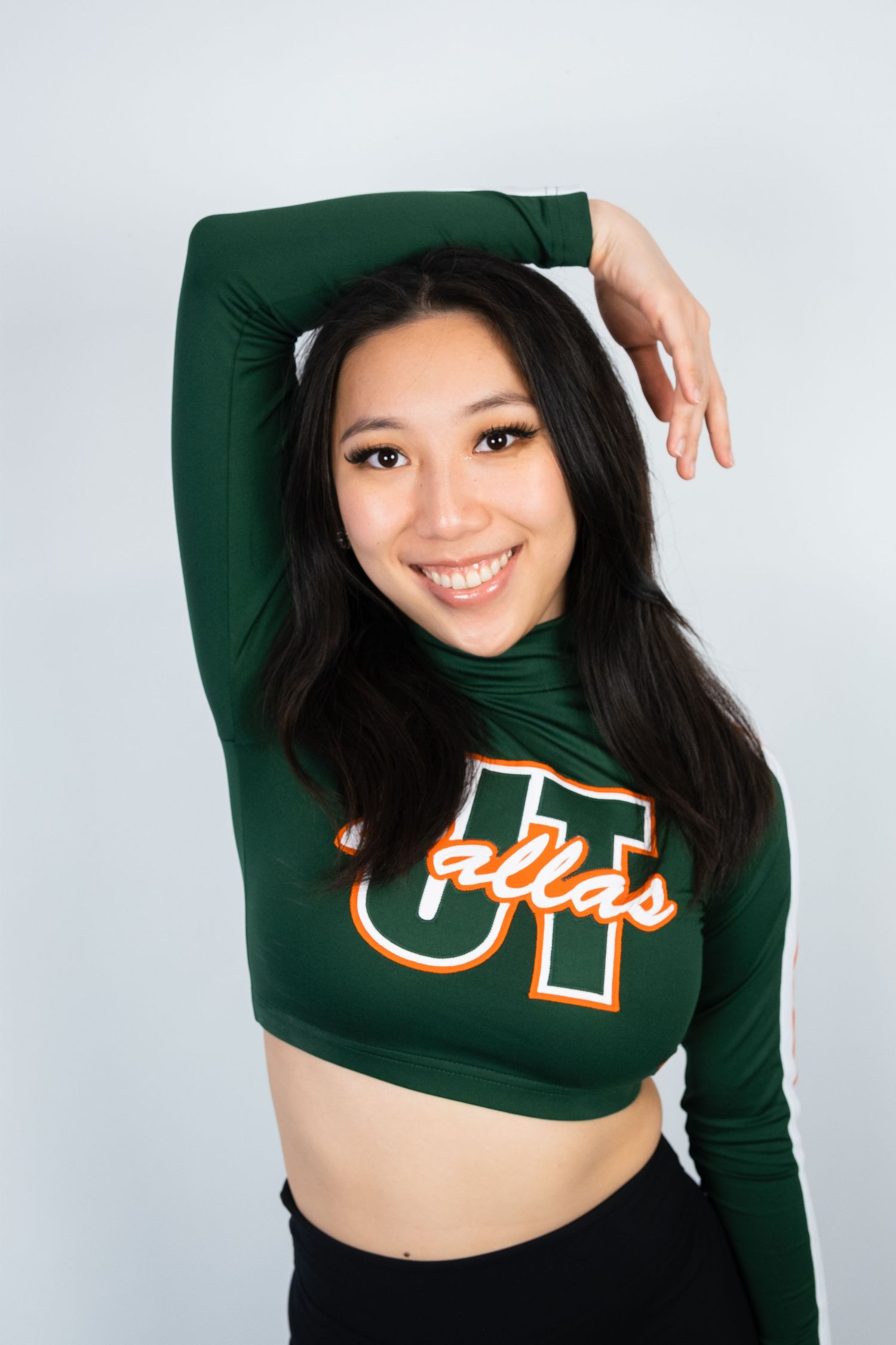 Professional Portraits of the UT Dallas Cheerleaders in Richardson, Texas.