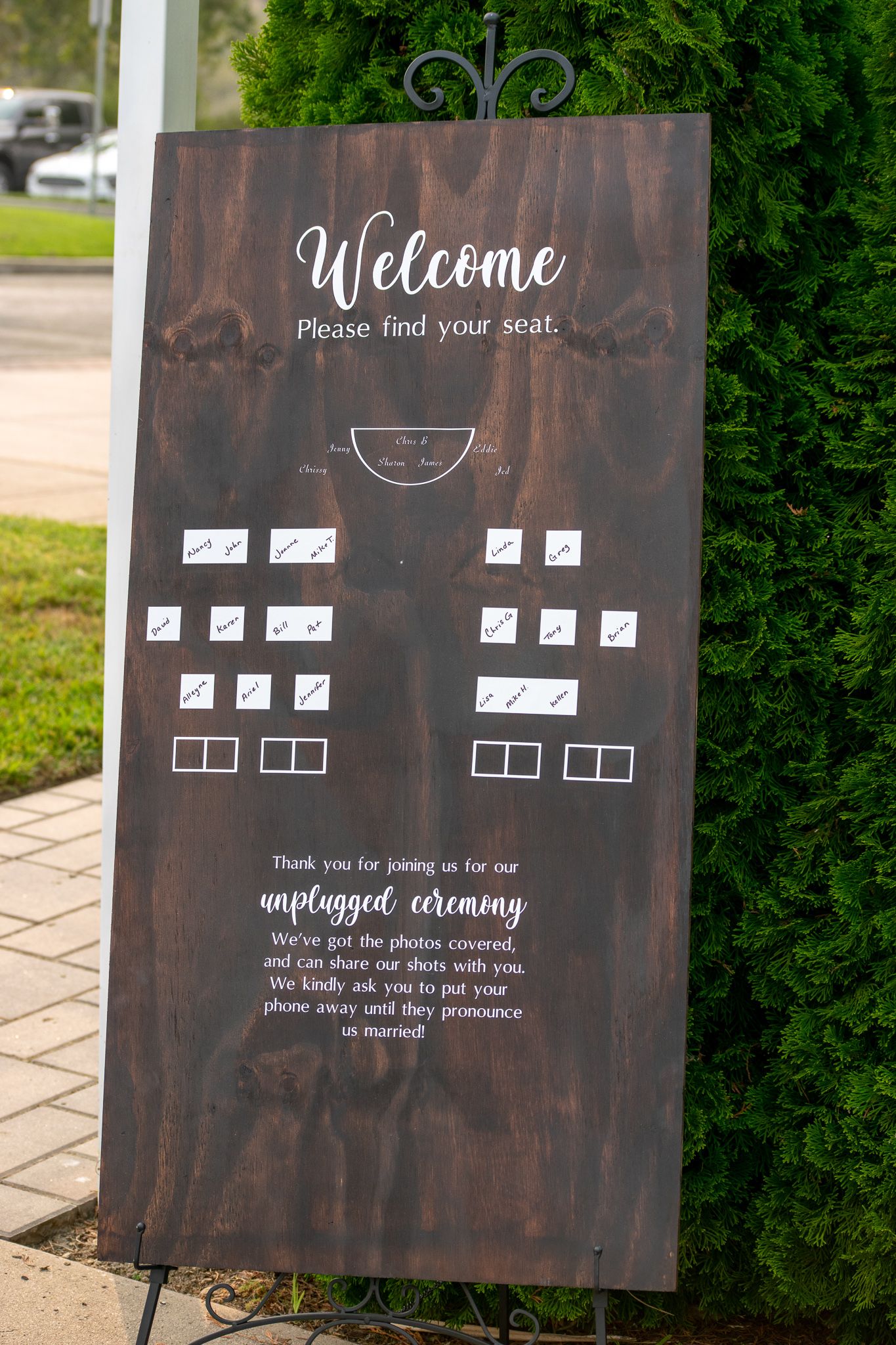 Wooden Wedding Seating Chart for Outdoor Summer Wedding in 2020 California
