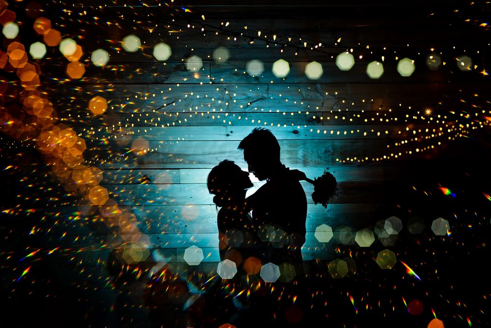 silhouette double exposure wedding photography