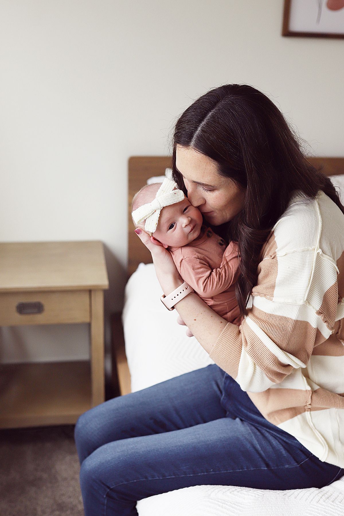 Newborn and mom photography, lifestyle newborn session, in-home newborn session, Utah County