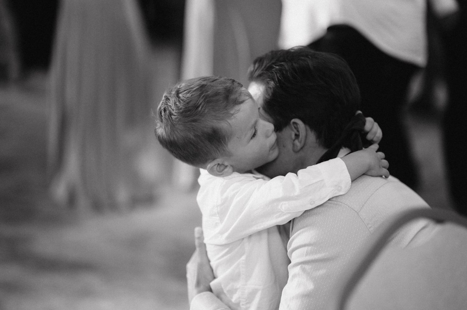 Tender black and white moment captured during a special celebration.