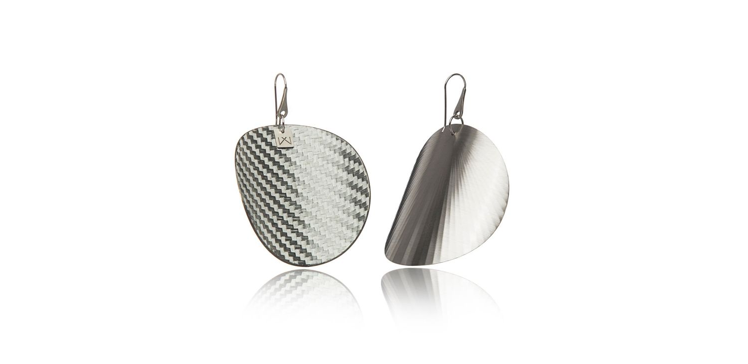 Ferencz Vanda Greyfiber Rhodium fülbevalók