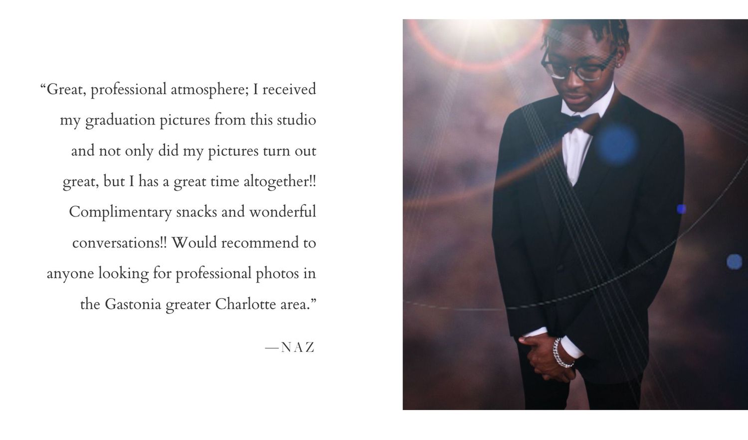 testimonial Affordable and the best Senior High School photographer Golden Cam Studios, LLC. Bessemer City high school