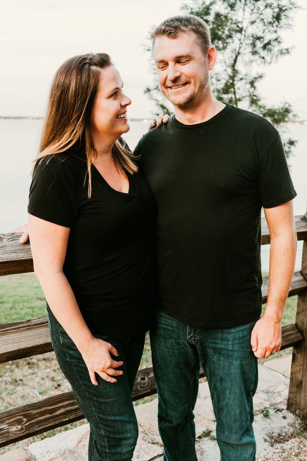 Outdoor Family Session Philippe Park in Safety Harbor, FL; Couple embracing