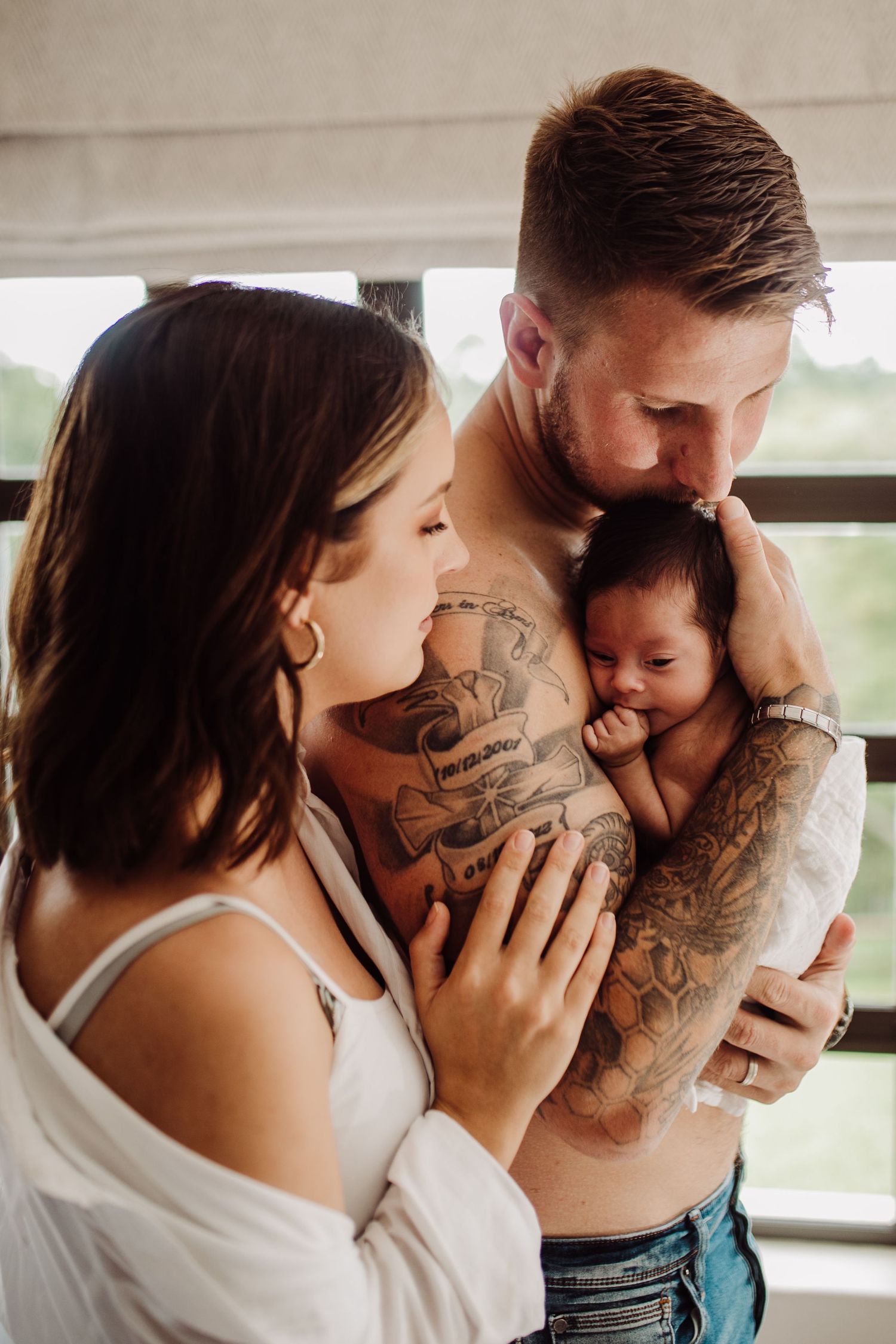 Newborn with mother and father