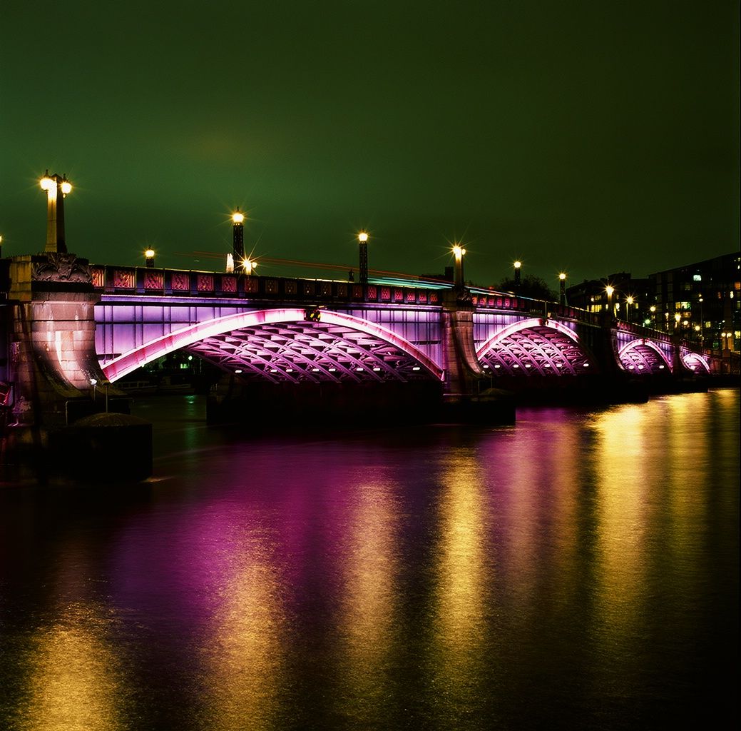 Lambeth Bridge London photographed in colour using Fuji Velvia