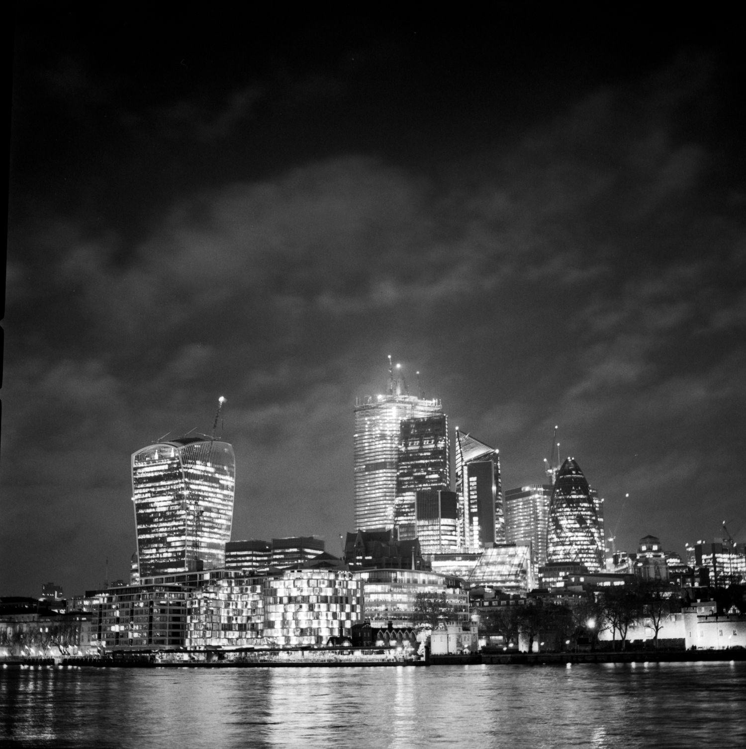 Central London Cityscape Photograph in Black and White