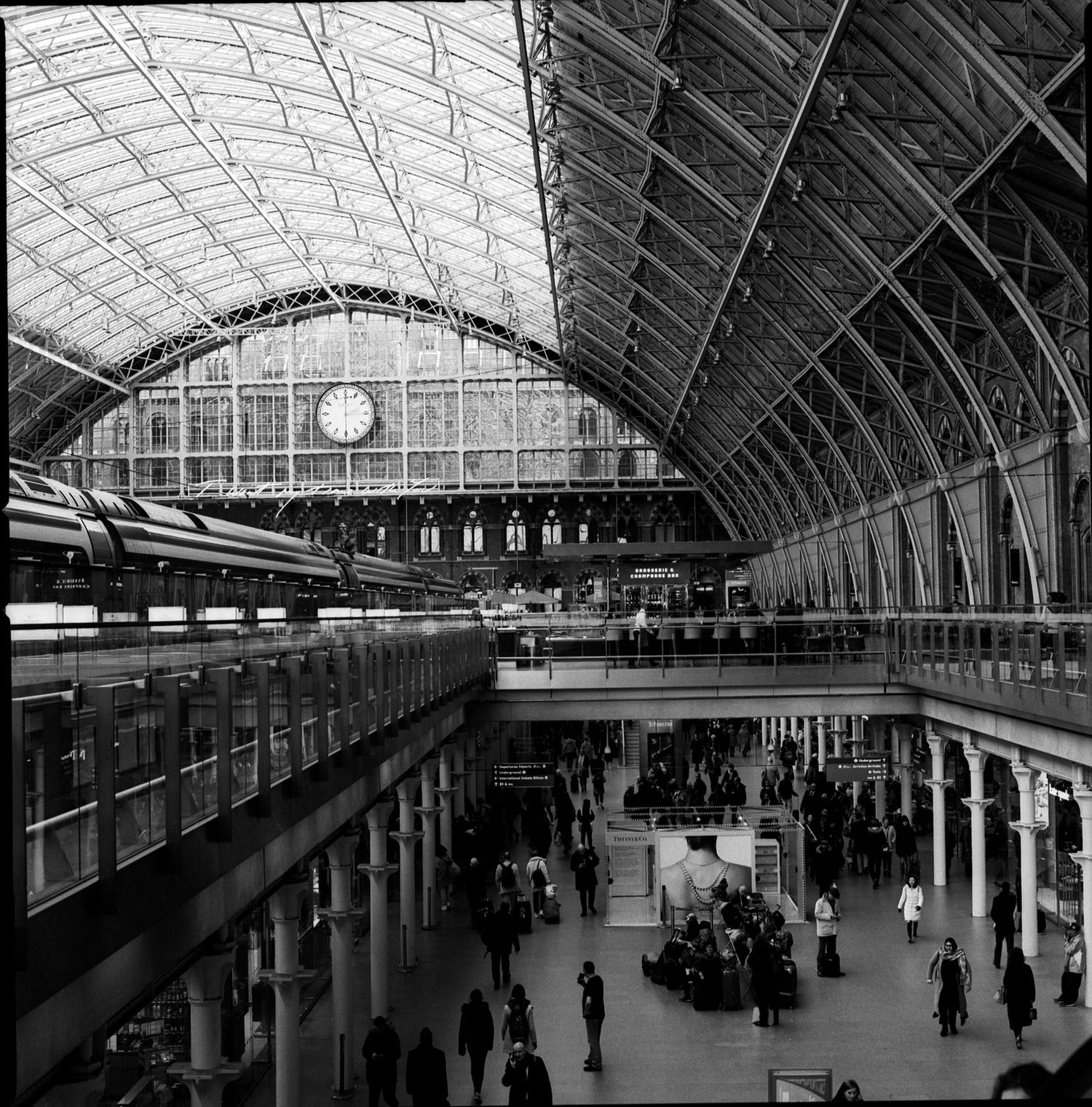Central London - St Pancras International Station - Photographed in Black and White