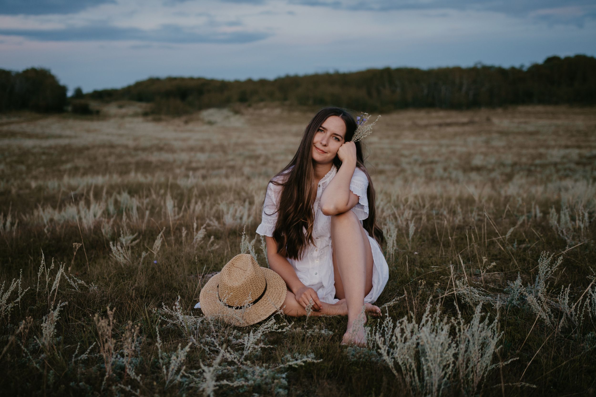 Staged sitting portrait