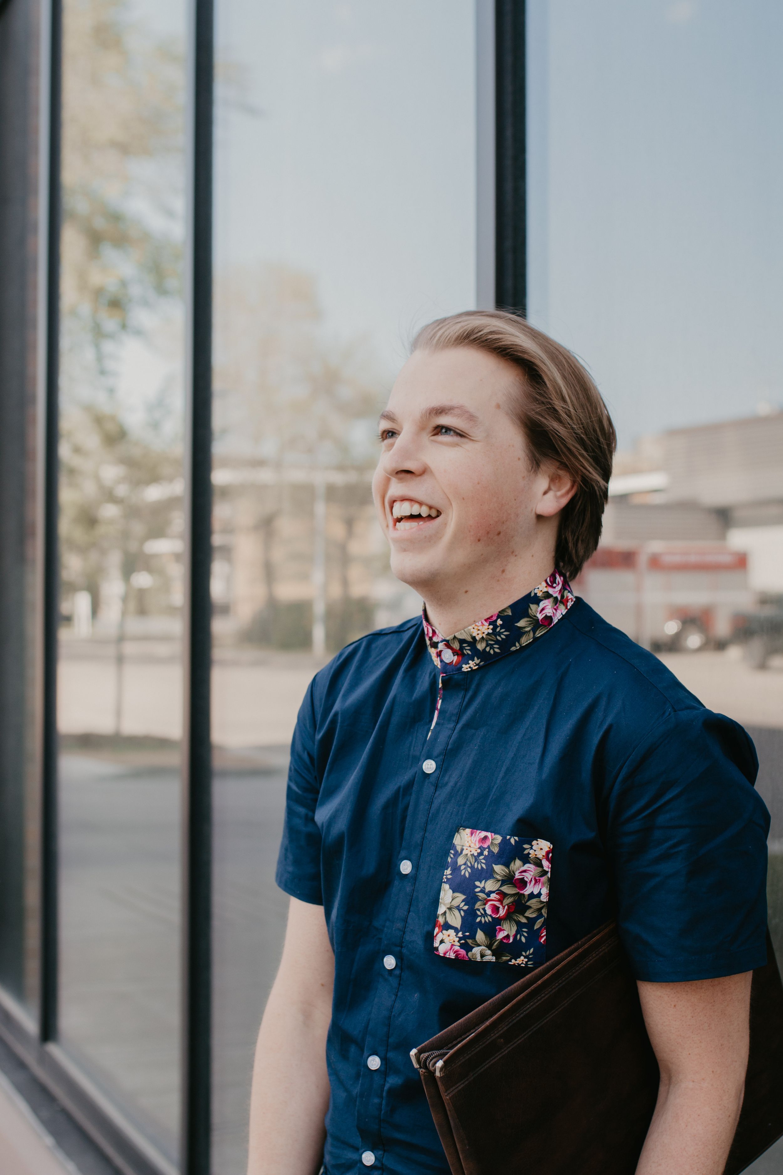Candid laughing portrait