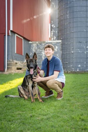 boys senior pictures with dog