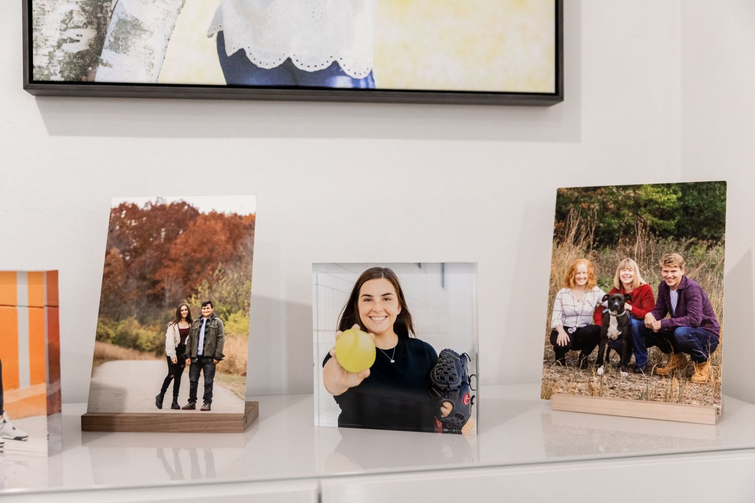 senior photography products sitting on shelf