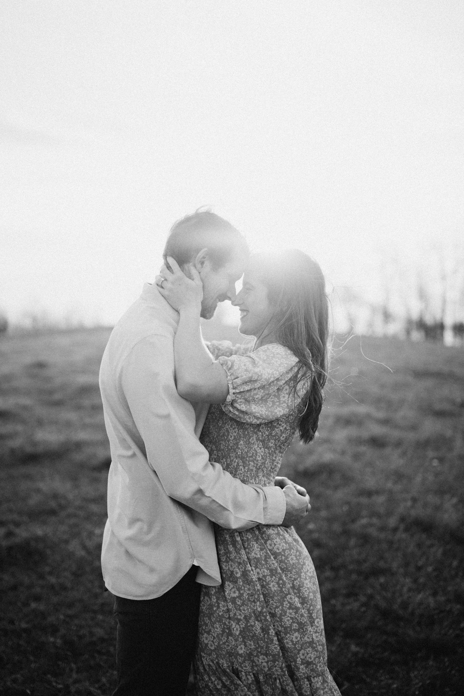 Couple engagement session at bearwallow mountain trail near in Hendersonville nc