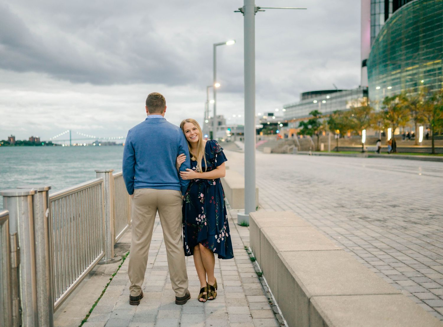 Engagement Photos Downtown Detroit River Walk