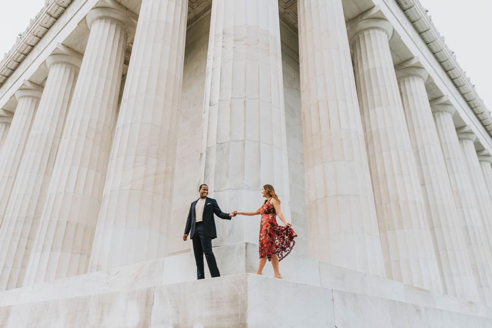 engagement session,  lincoln memorial, washington dc