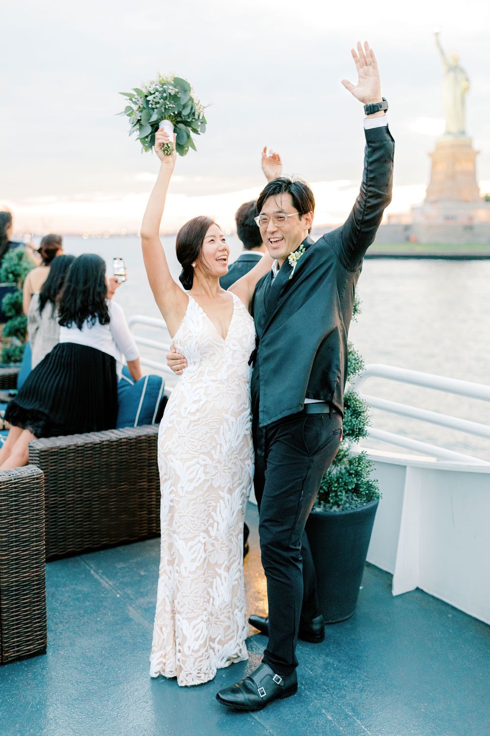 NYC Yacht Wedding Atlantica cruise Skyline Reception Jeanie Jang Photo NYC Wedding Photographer
