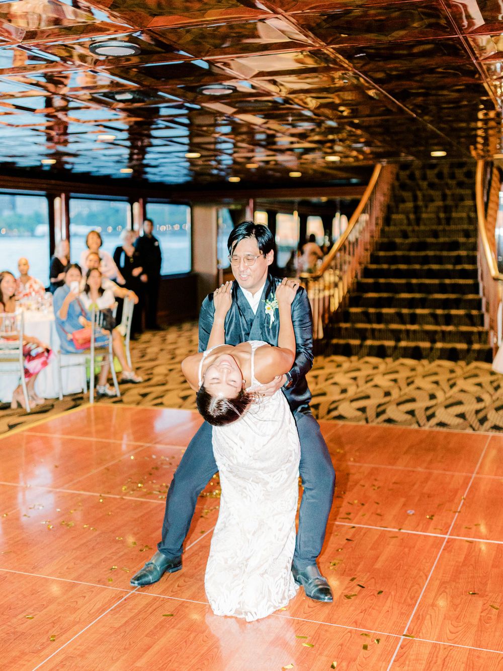NYC Yacht Wedding Atlantica cruise Skyline Reception Jeanie Jang Photo NYC Wedding Photographer