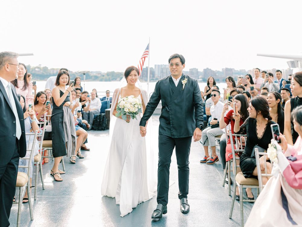 NYC Yacht Wedding Atlantica cruise Skyline Reception Jeanie Jang Photo NYC Wedding Photographer