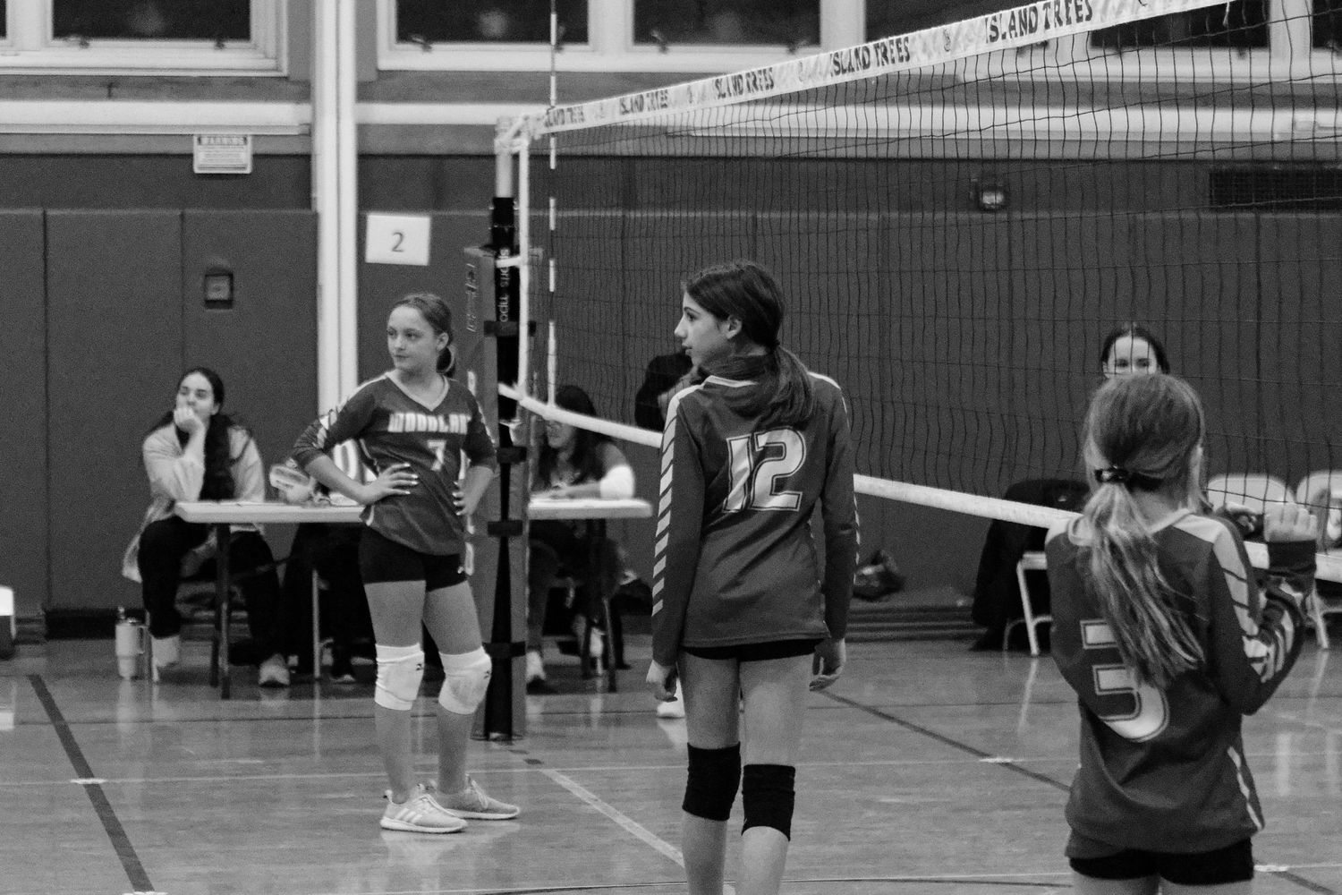 Middle school volleyball action shot