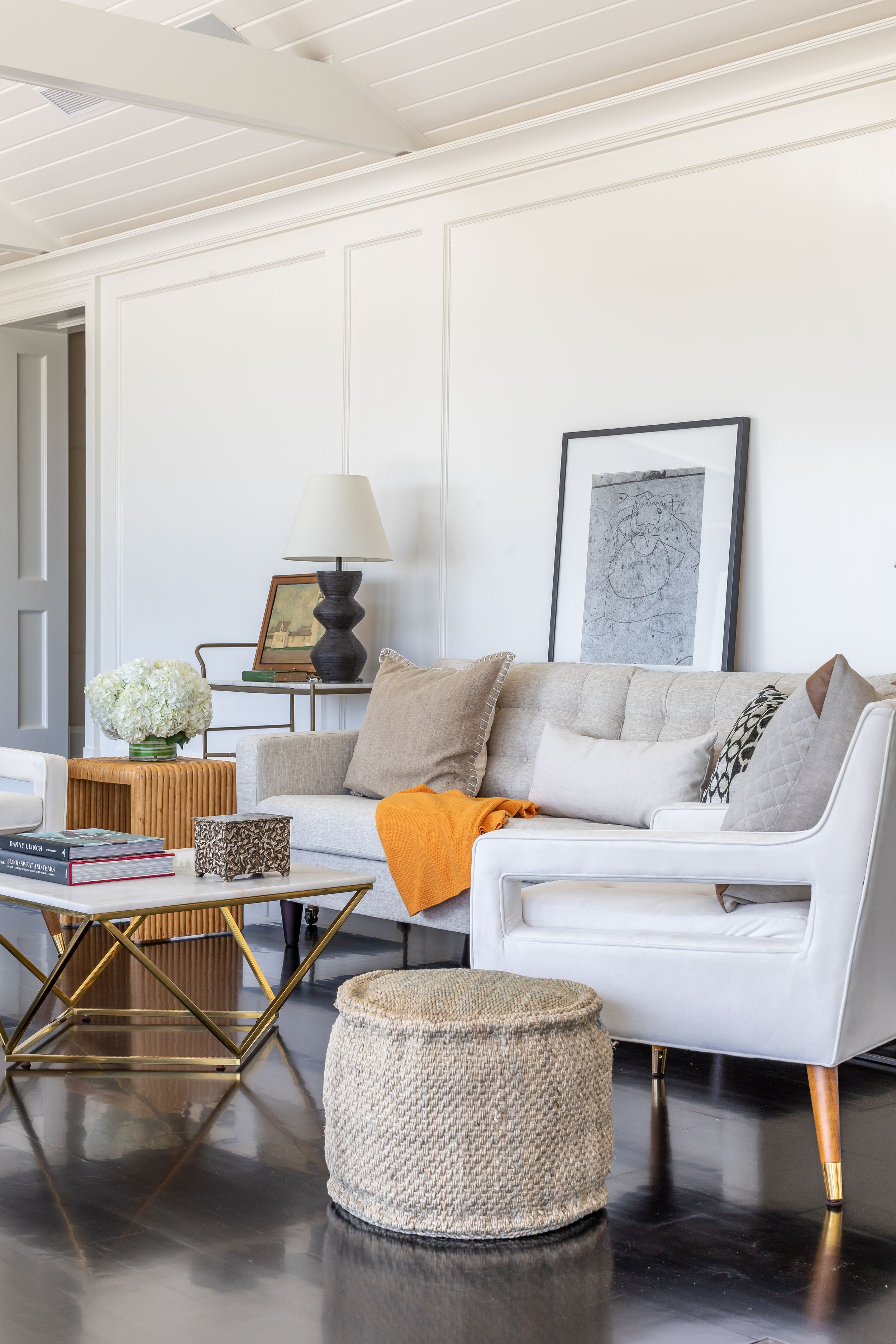 B&B Italia sofa, Forbes & Lomax electrical, Visual comfort, restoration hardware in living room