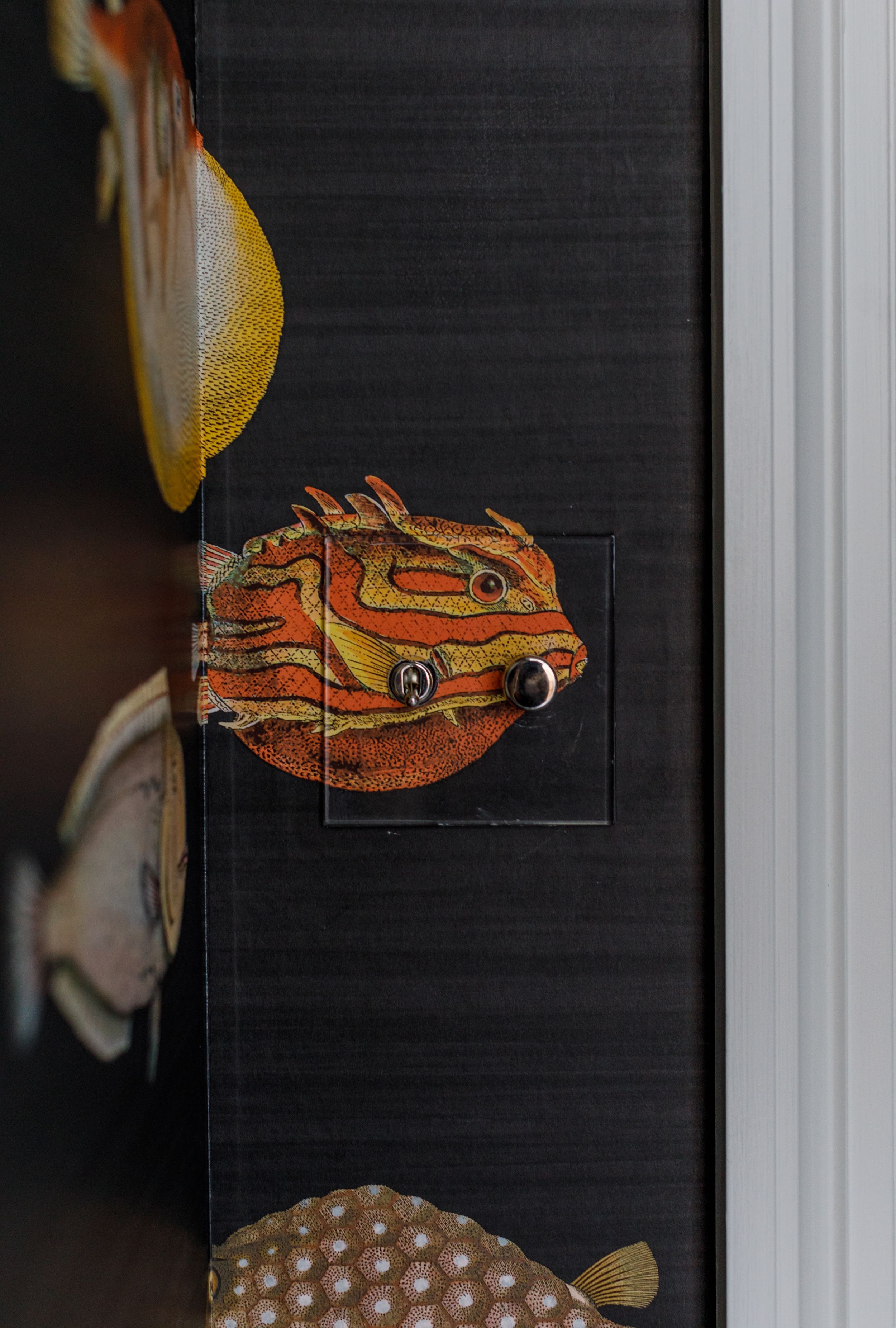 Details of coastal fish wall covering
