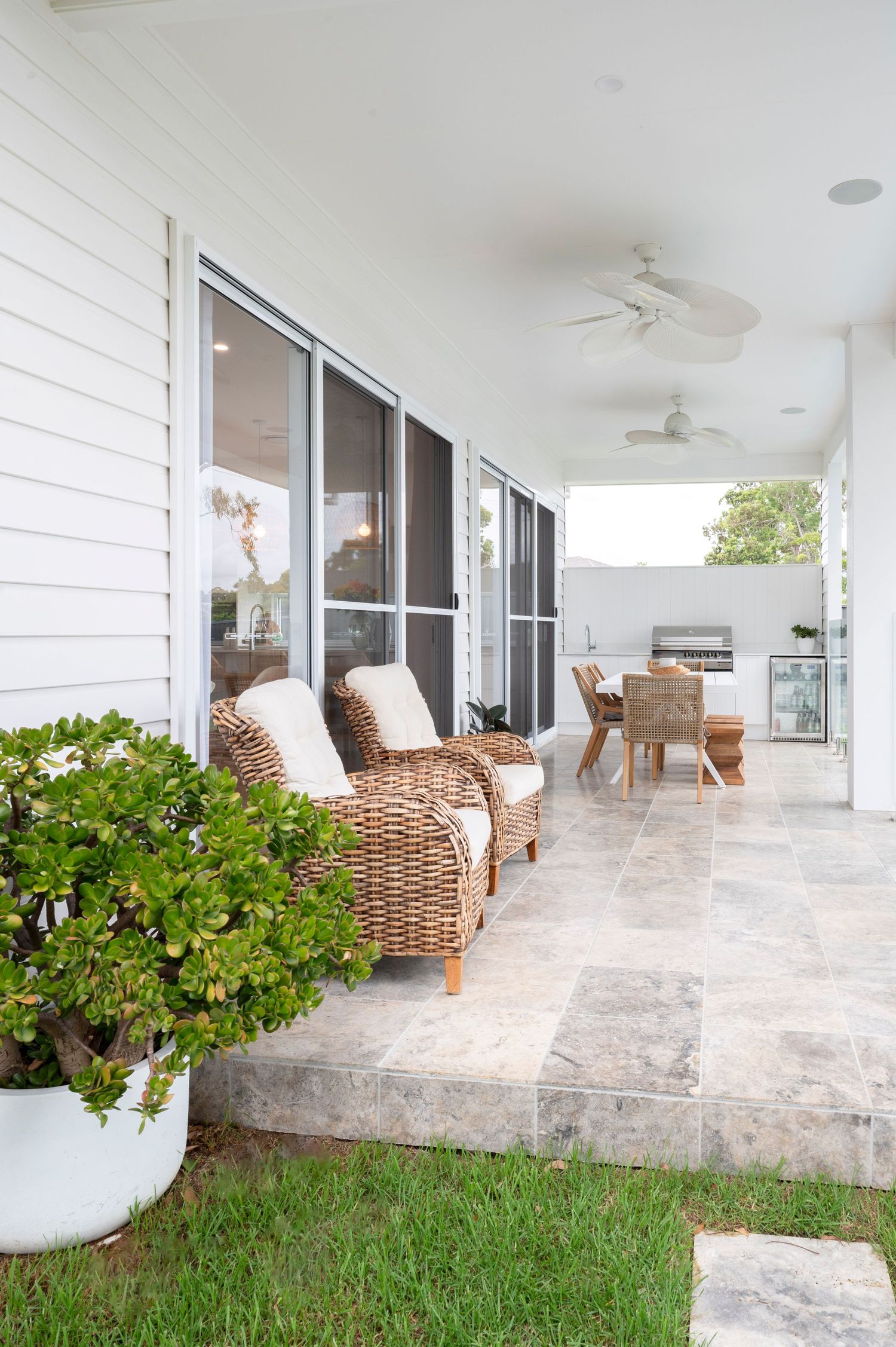 Outside patio overlooking pool area