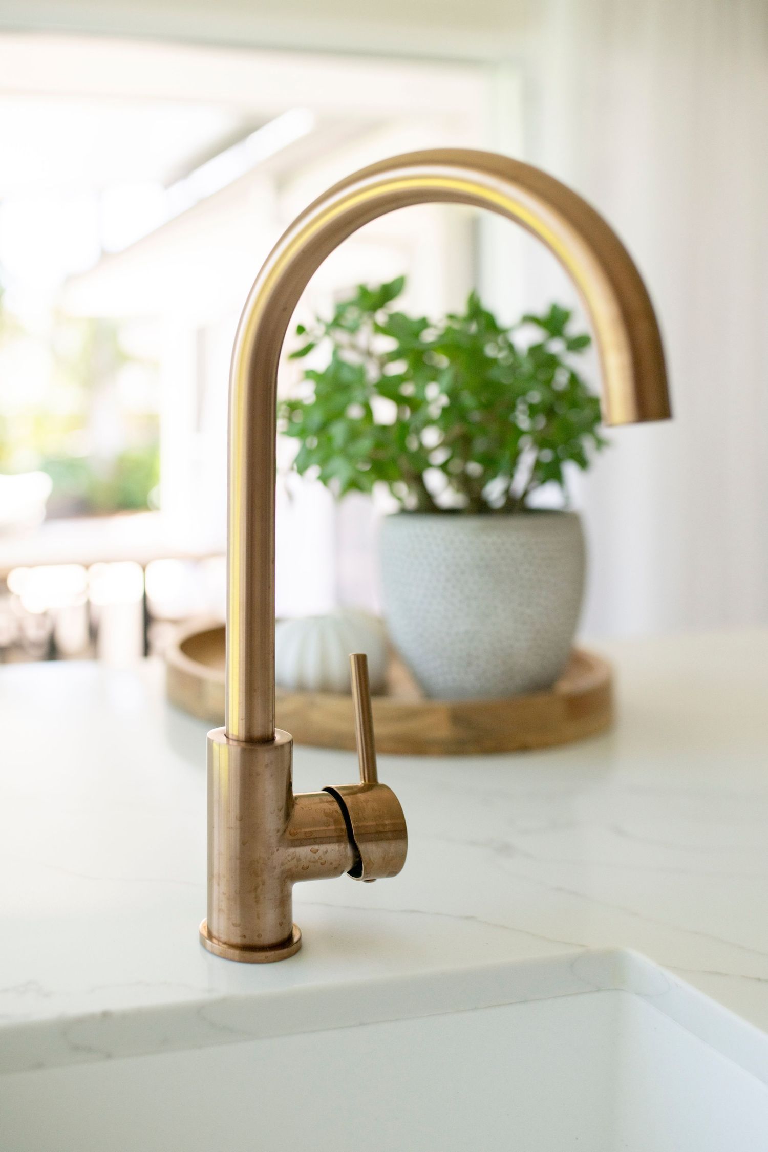 Gorgeous kitchen sink mixer in gold