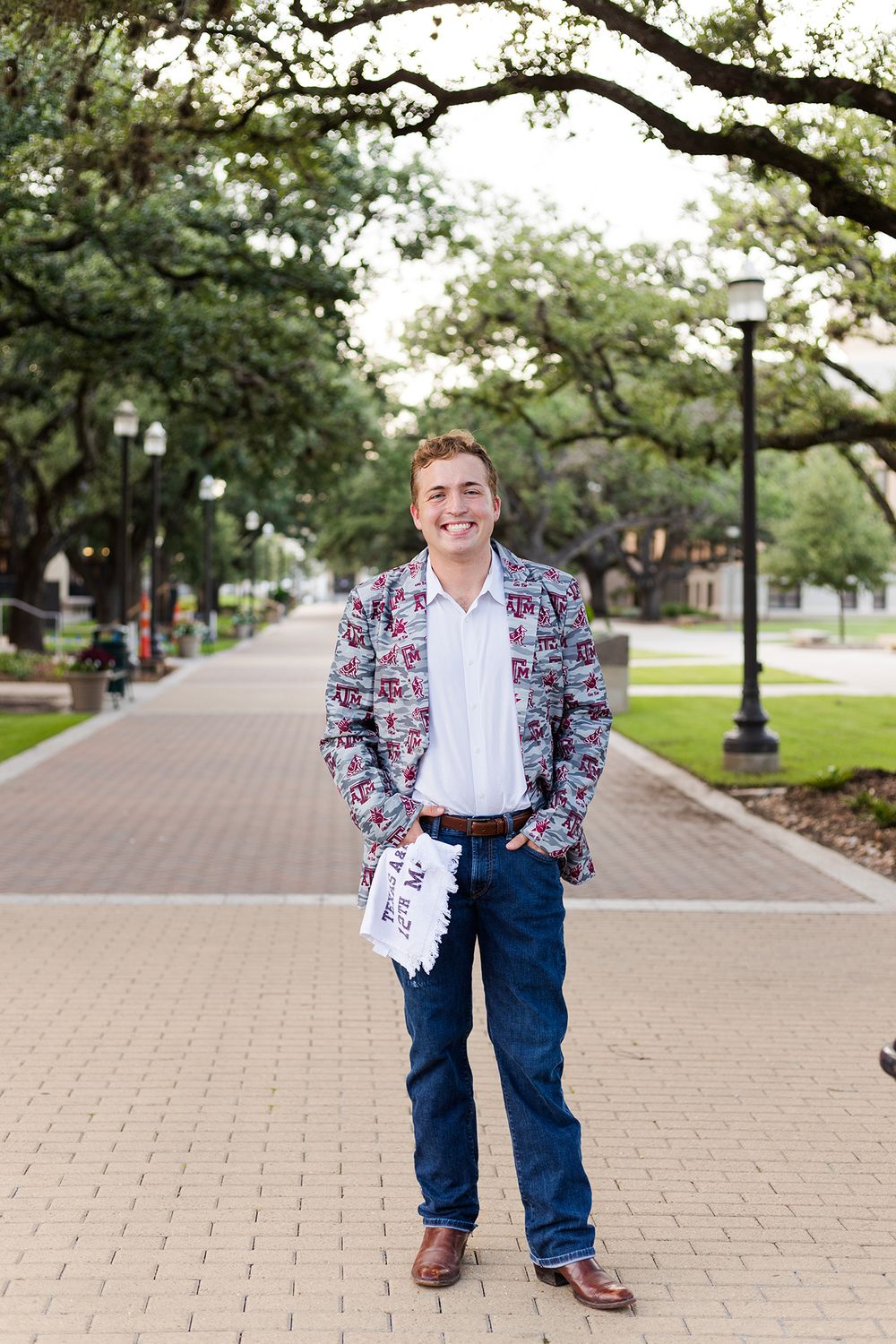 Texas A&M University Academic Plaza Military Walk Guy Senior Portraits