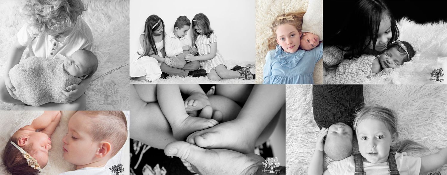 Sibling and newborn photography Gold Coast capturing the first bond.