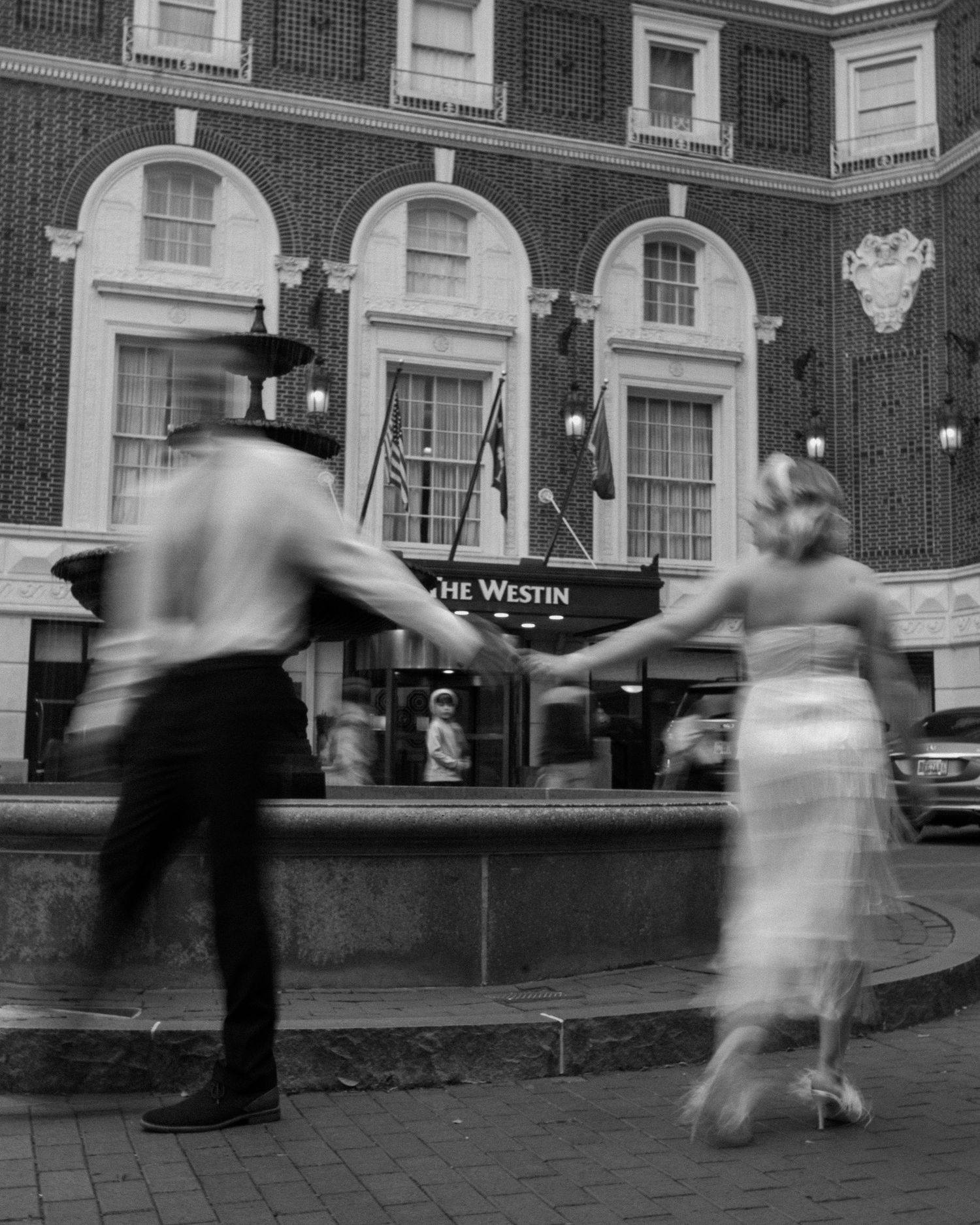 blur motion photography at the Westin hotel in downtown Greenville sc by luxury couples photographer