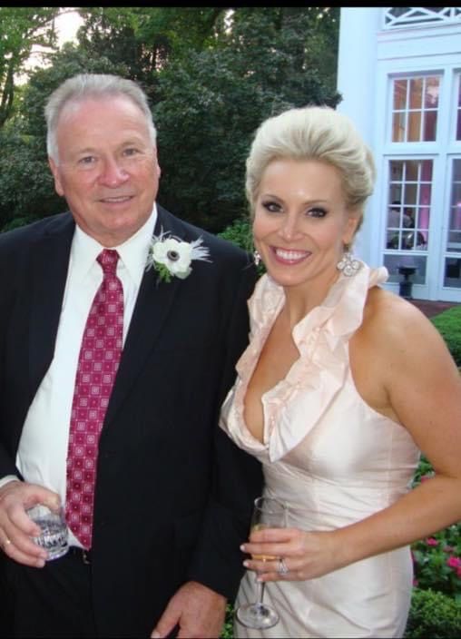 Formal event photos of a couple in evening attire with wine glasses.