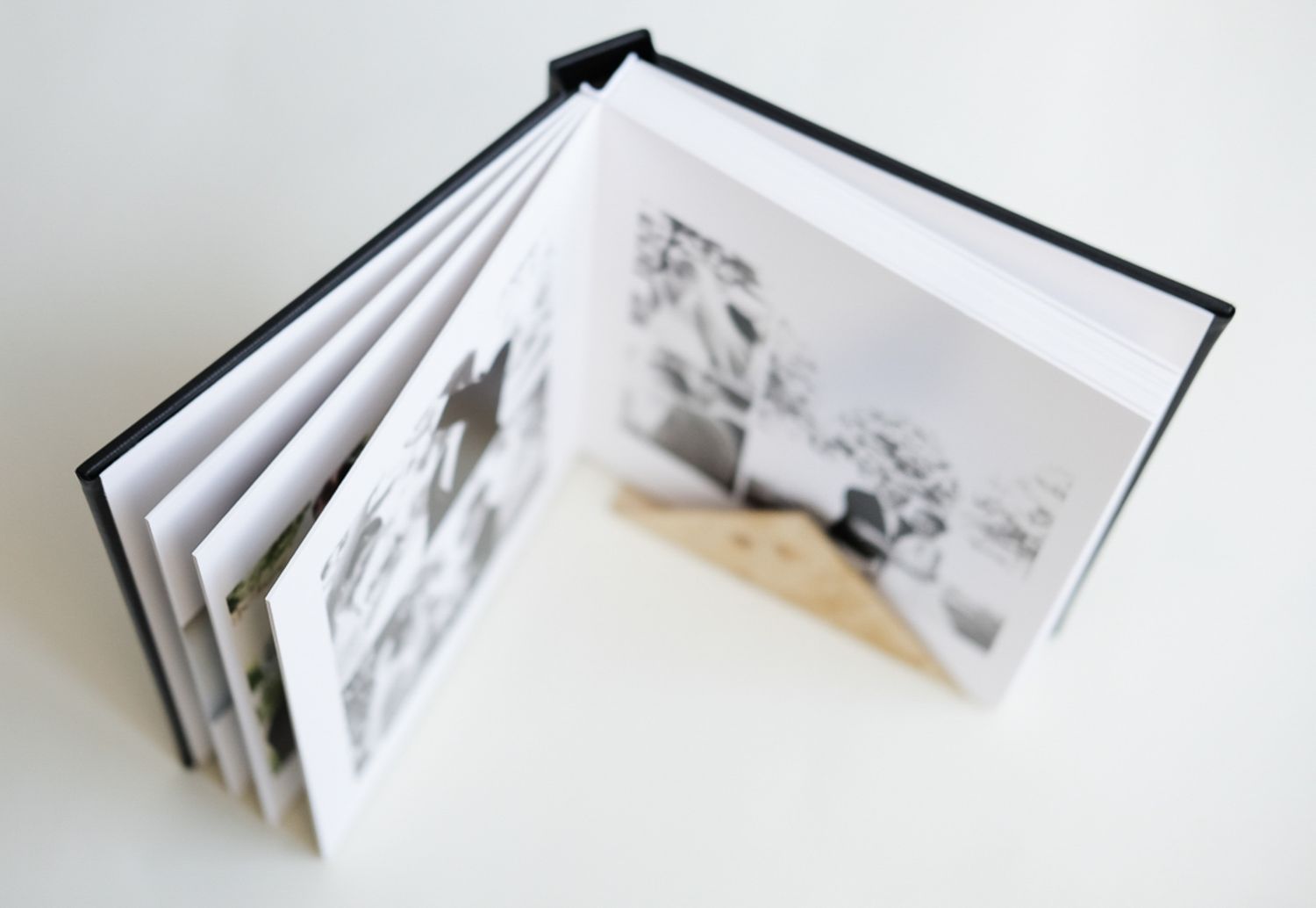 A clean, Minimal leather, engraved Wedding album at From Memory Studios, Bengaluru, India