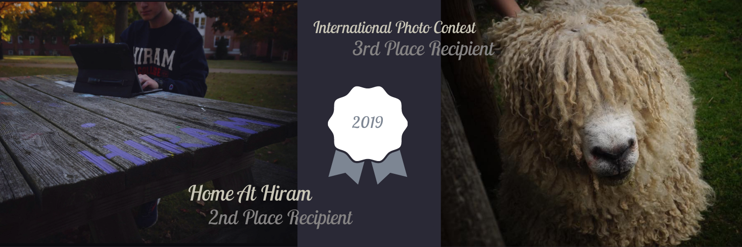 Home at Hiram Second Place Photo of a man on a picnic bench and the third place for international photo contest.