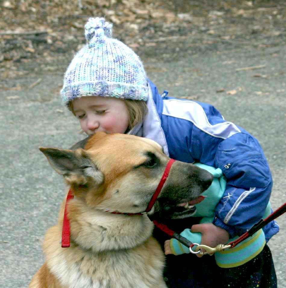 Olive gives her boy Intervale Ursa Major a big kiss