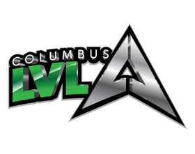 Stylized metallic Columbus LVL logo design featuring angular shapes on black background.