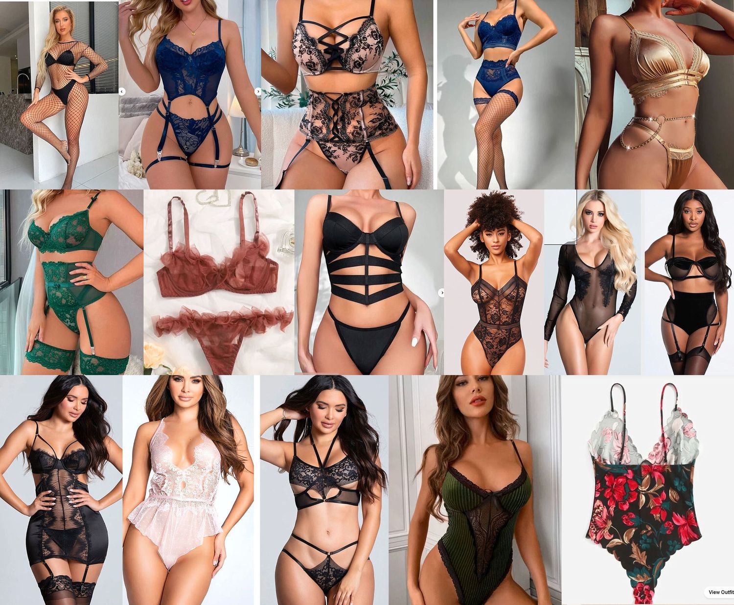 Collages of lingerie in the client closet. Greenville SC Boudoir, Easley SC Boudoir, Upstate SC boudoir