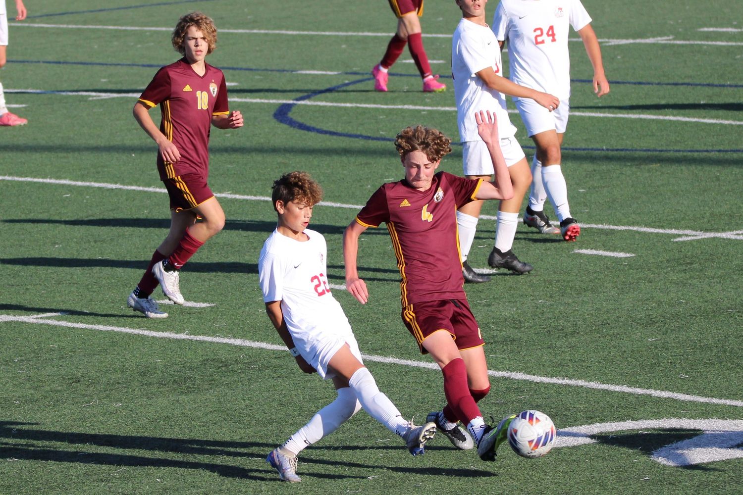 boys playing soccer