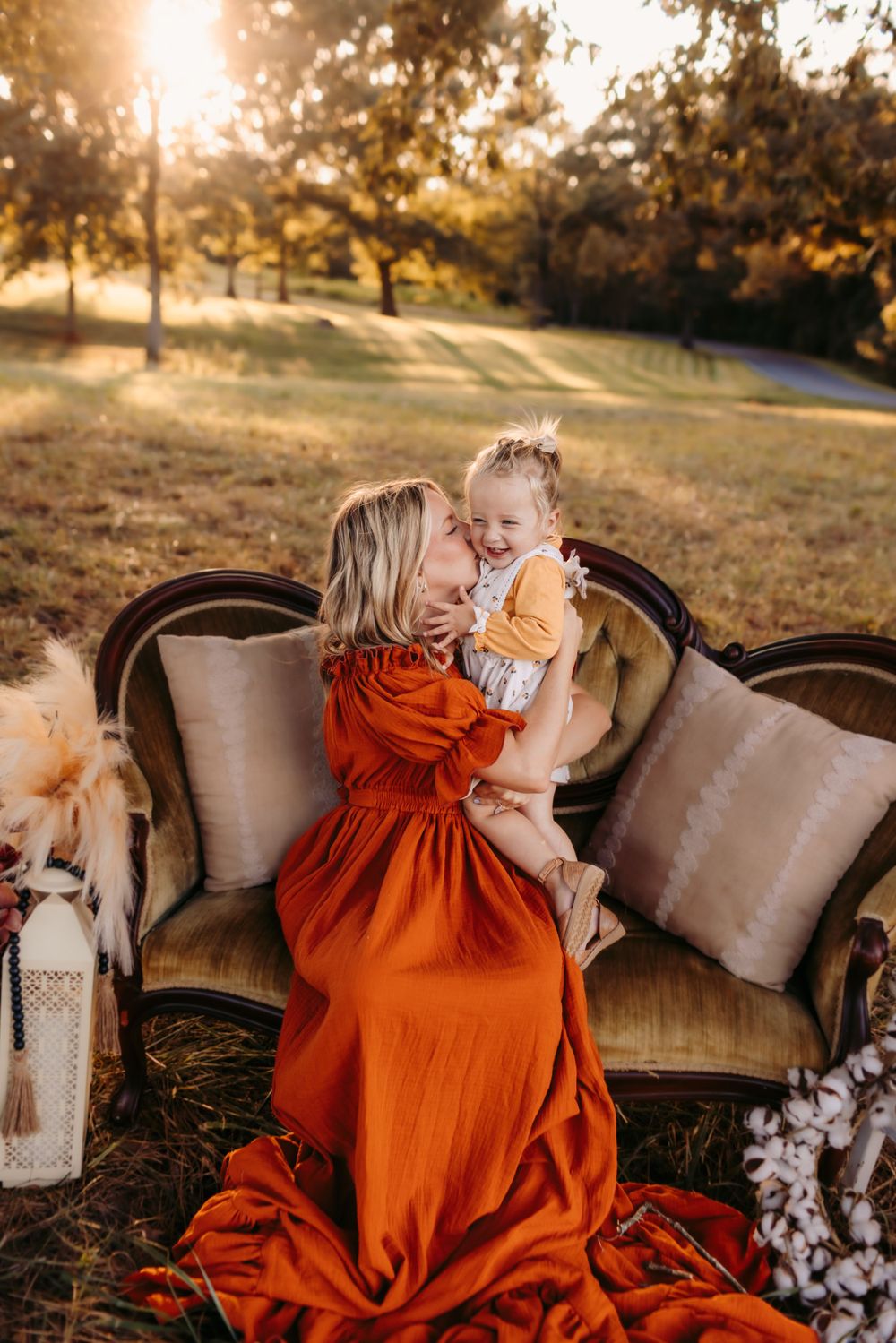 Mommy and me photo session in natural light with warm tones in Mooresville NC