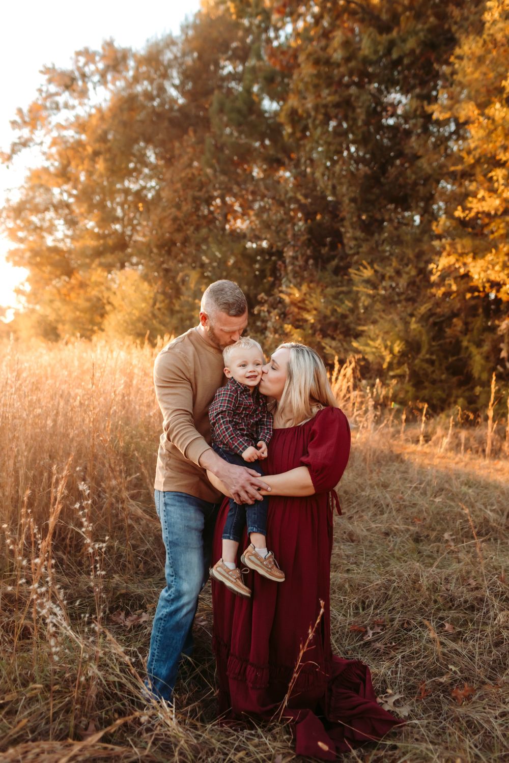 Natural family photography in Sherrills Ford NC with golden light